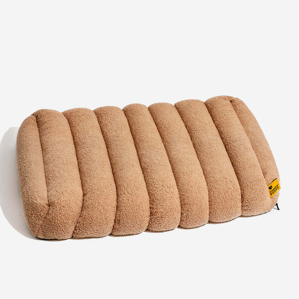 Large Washable Creamy Cozy Flat Dog Beds - Cheesecake