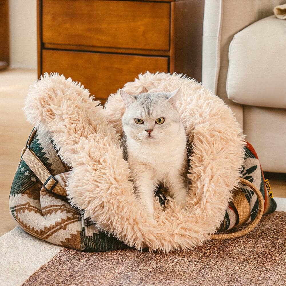 Large Reversible All-Season Indie Boho Pet Carrier and Dog Snuggle Sleeping Bag - Wondernap