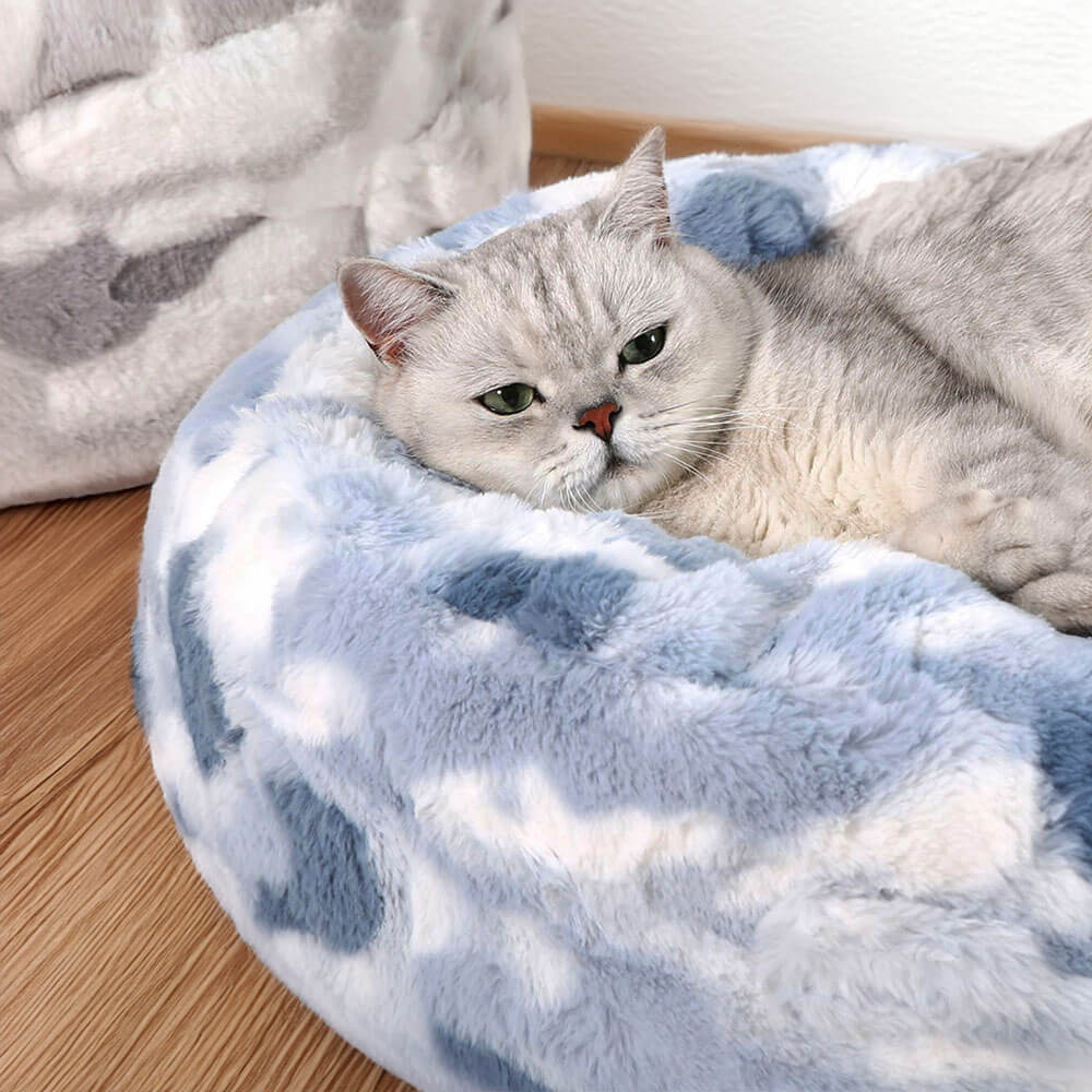 Cloudy Fluffy Calming Donuts Round Dog Beds