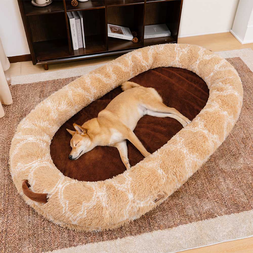 Classic Fluffy Super Large Donut Human Dog Bed - Cuddle Cradle