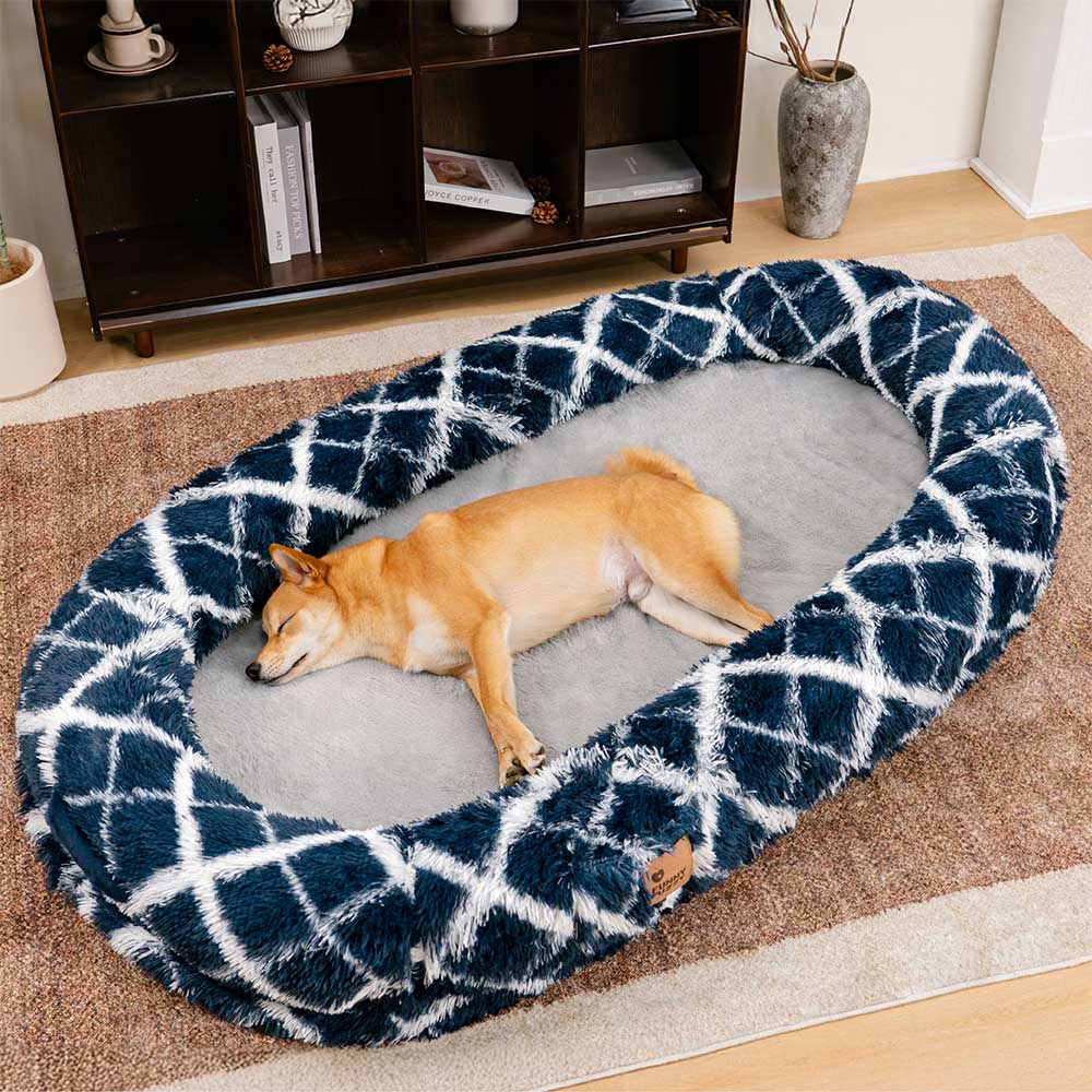 Classic Fluffy Super Large Donut Human Dog Bed - Cuddle Cradle