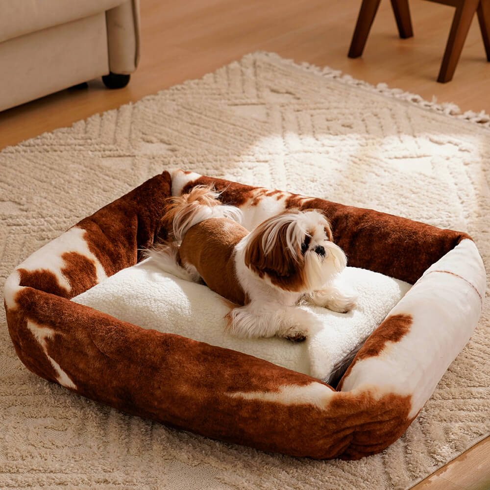 Wildlife Series Cowhide Leopard Print Pet Dog Bed